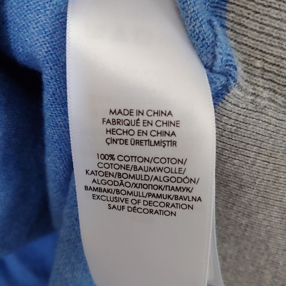 Polo Ralph Lauren Full Zip Cotton Sweater Size Large Blue - Picture 15 of 15